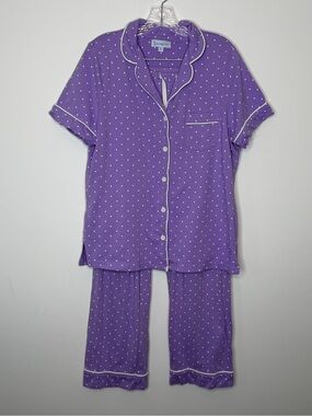 Pajamagram Short Sleeve Purple Polka Dot Cotton Pajama Set